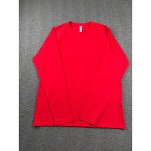 Fila‎ Women's Solid Red Long Sleeve T-Shirt Crew Neck Size Medium Basic Tee